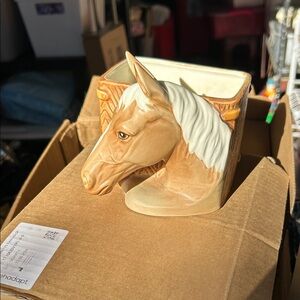 vintage Rubens Palomino horse head ceramic planter,